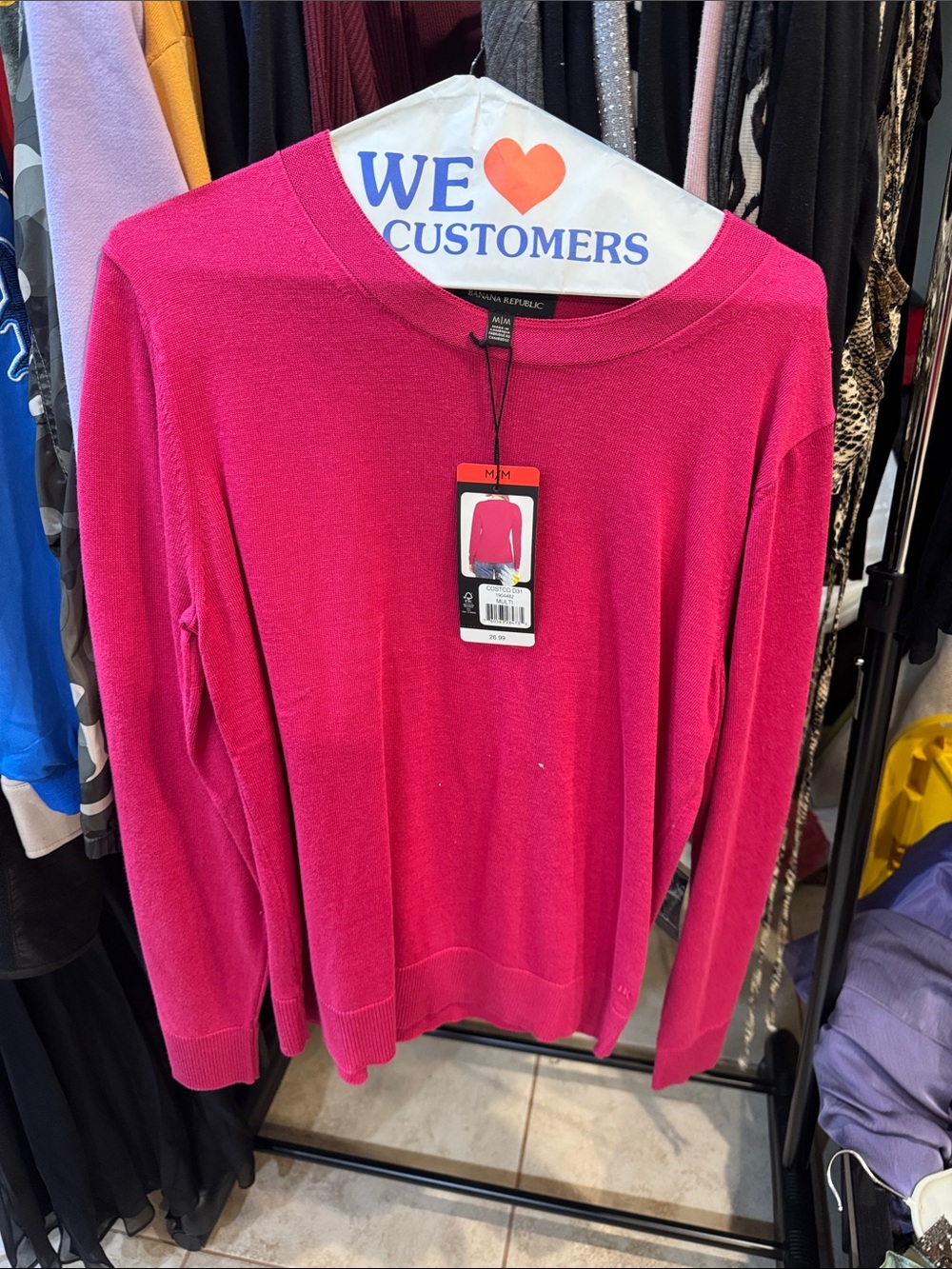 Banana Republic Women's Crewneck Sweater - Fuchsia Pink